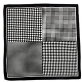 Jeri Black Houndstooth Pocket Square 30cm